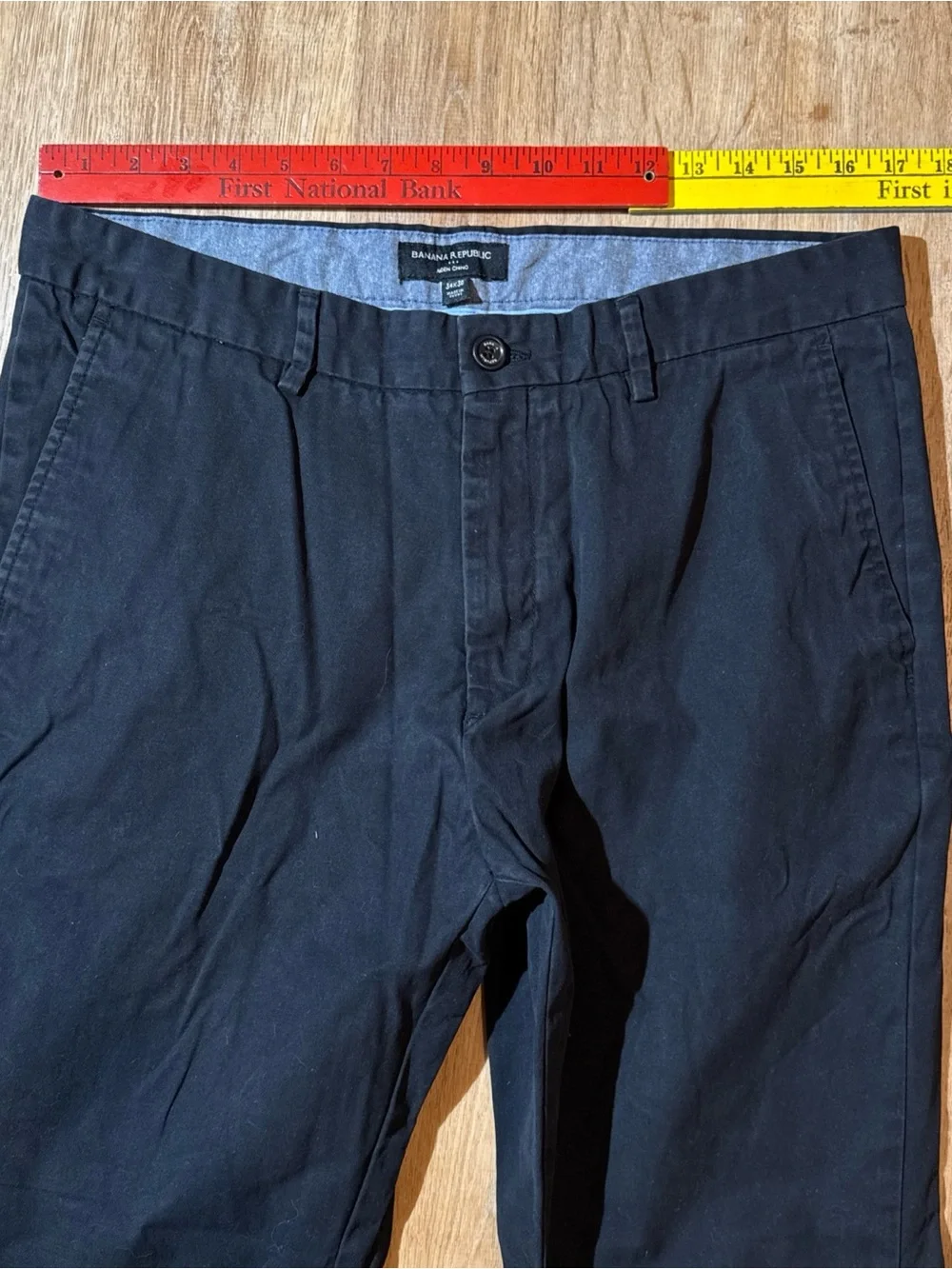 Banana Republic Pants Mens 34x30 Aiden Chino Straight Casual Cotton Gray Office